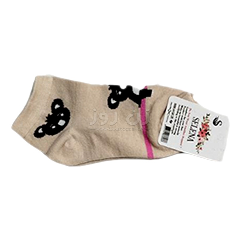 جوراب زنانه نخی مچی طرح تدی خرسی 2 جوراب زنانه نخی مچی طرح تدی خرسی - Image 2