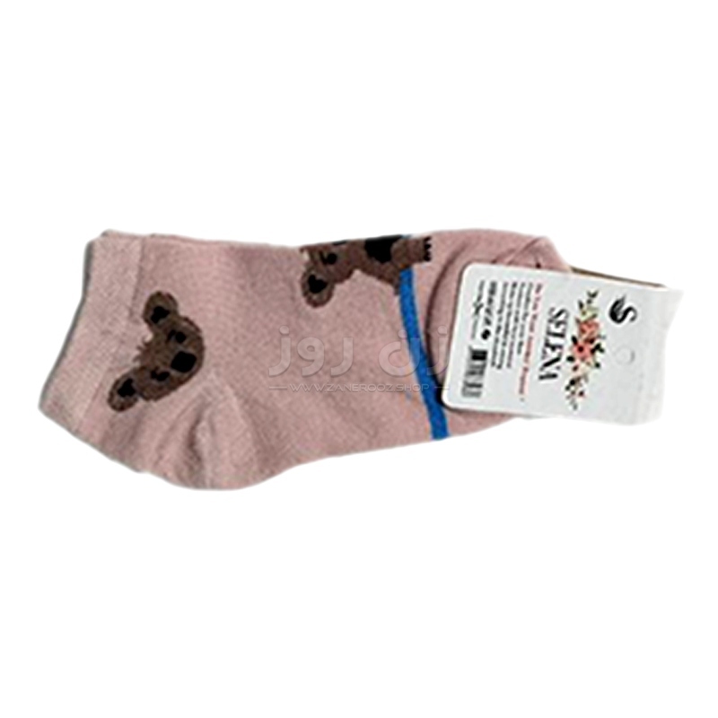 جوراب زنانه نخی مچی طرح تدی خرسی 3 جوراب زنانه نخی مچی طرح تدی خرسی - Image 3