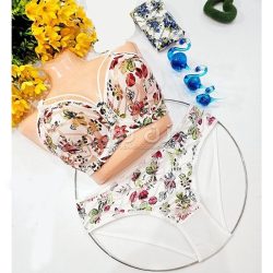 ست شورت و سوتین دانتل گل دار فنردار