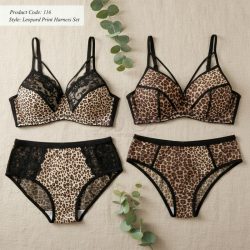 ست شورت و سوتین پلنگی فنردار هارنسی