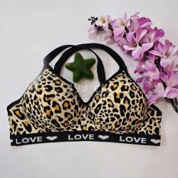 سوتین زنانه اسفنجی اسپورت پلنگی