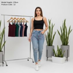 کراپ زنانه بدون آستین بند زنجیری