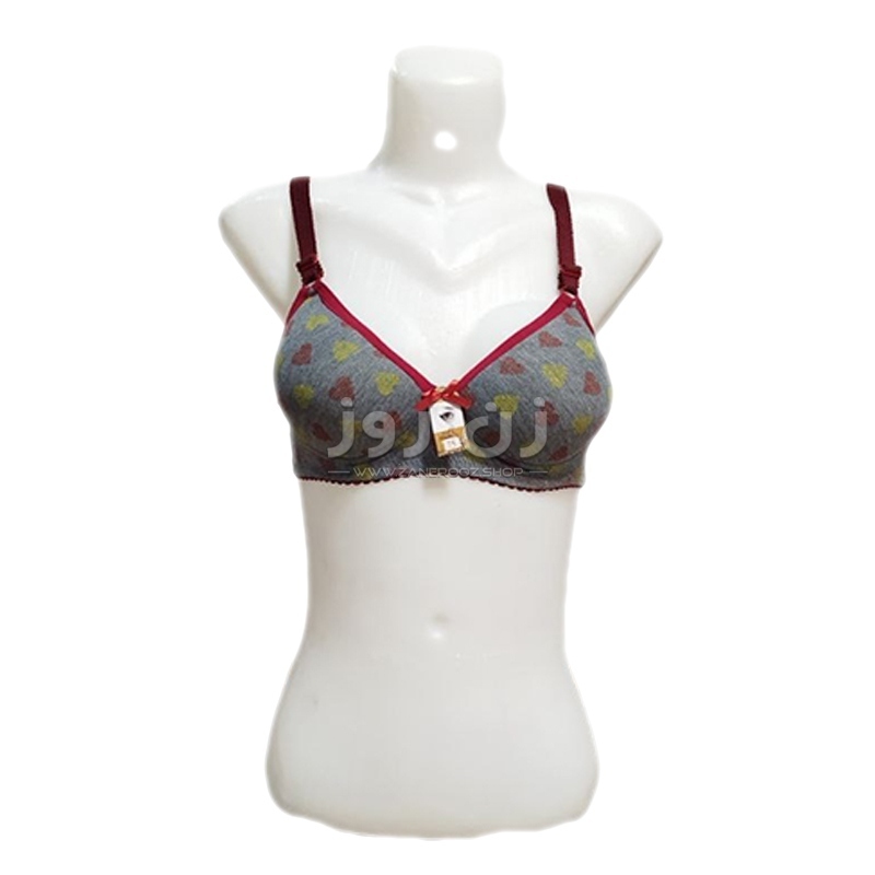 سوتین زنانه و دخترانه اسفنجی ملانژ طرح قلب 4 سوتین زنانه و دخترانه اسفنجی ملانژ طرح قلب - Image 4