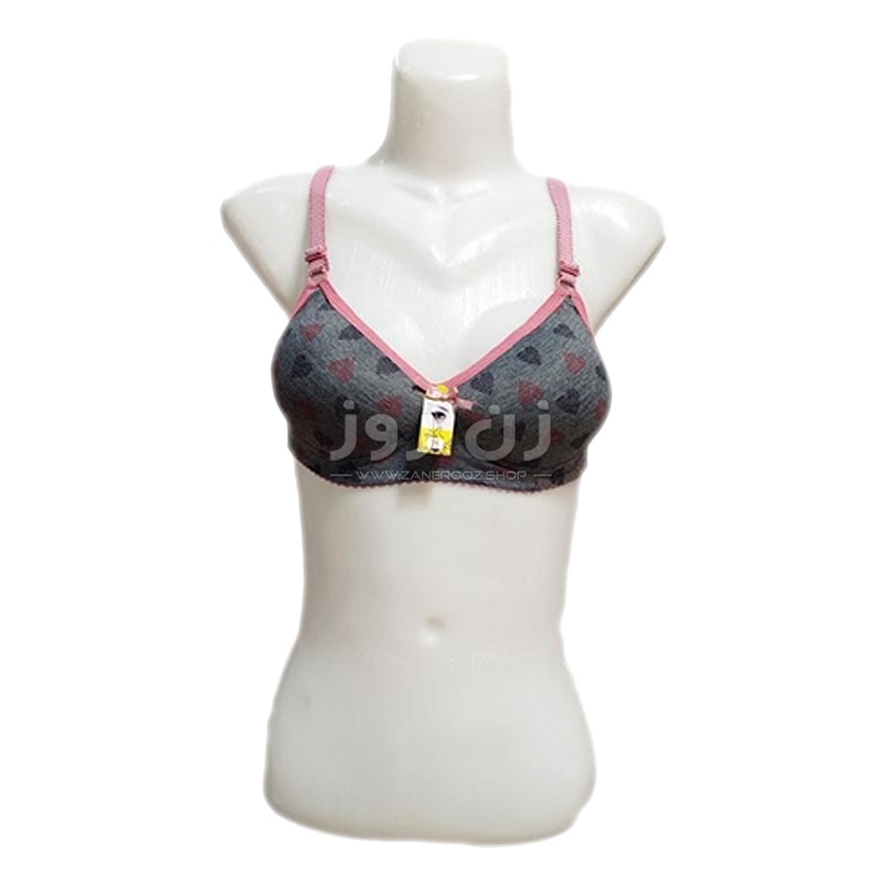 سوتین زنانه و دخترانه اسفنجی ملانژ طرح قلب 3 سوتین زنانه و دخترانه اسفنجی ملانژ طرح قلب - Image 3