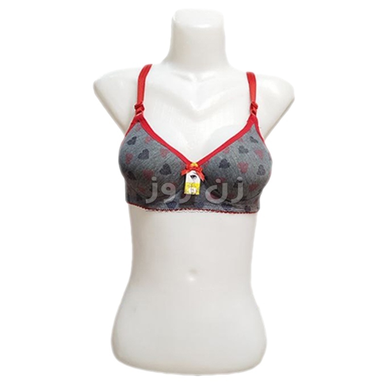 سوتین زنانه و دخترانه اسفنجی ملانژ طرح قلب 2 سوتین زنانه و دخترانه اسفنجی ملانژ طرح قلب - Image 2