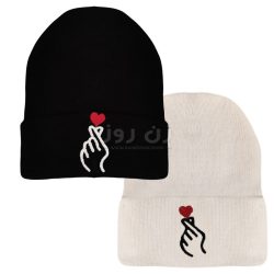کلاه زمستانی زنانه و دخترانه طرح دست قلبی