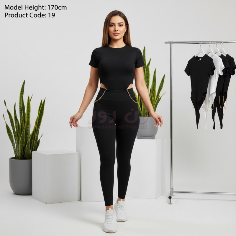 بادی زنانه فانریپ کبریتی پایین 2طرف زنجیر طلایی 1 بادی زنانه فانریپ کبریتی پایین 2طرف زنجیر طلایی