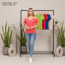 تاپ زنانه زنجیری سرشانه باز