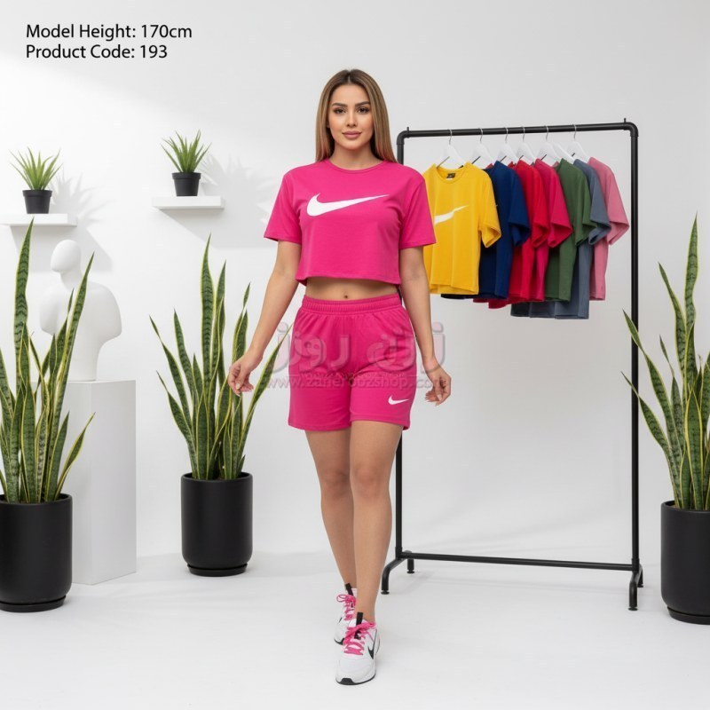 ست کراپ و شورتک طرح نایک (Nike) 1 ست کراپ و شورتک طرح نایک (Nike)