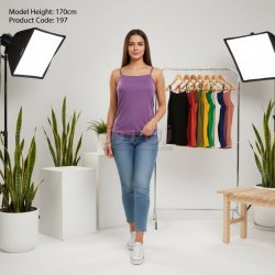 تاپ زنانه بندی ساده بدون آستین