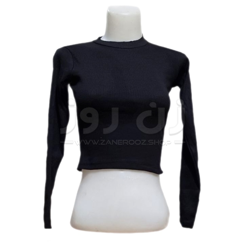 کراپ زنانه آستین بلند فینگردار 2 کراپ زنانه آستین بلند فینگردار - Image 2