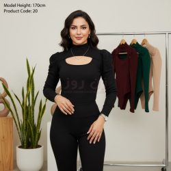 بادی زنانه آستین عروسکی سینه باز