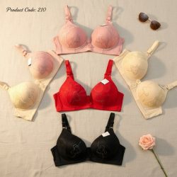 سوتین زنانه اسفنجی بدون فنر طرح قلب نگین کاری شده