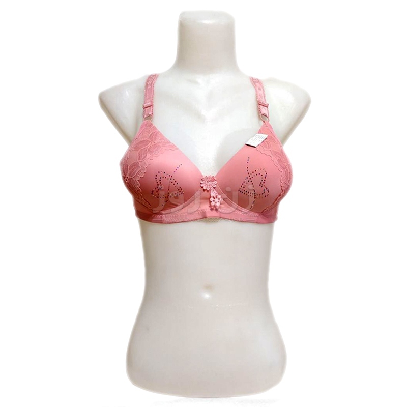 سوتین زنانه اسفنجی بدون فنر طرح قلب نگین کاری شده 2 سوتین زنانه اسفنجی بدون فنر طرح قلب نگین کاری شده - Image 2