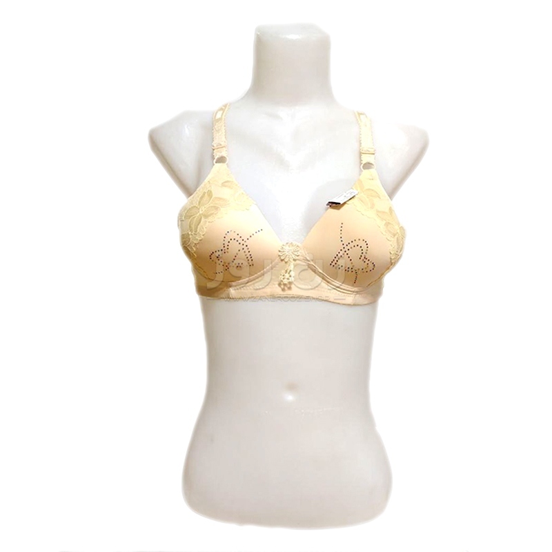 سوتین زنانه اسفنجی بدون فنر طرح قلب نگین کاری شده 3 سوتین زنانه اسفنجی بدون فنر طرح قلب نگین کاری شده - Image 3