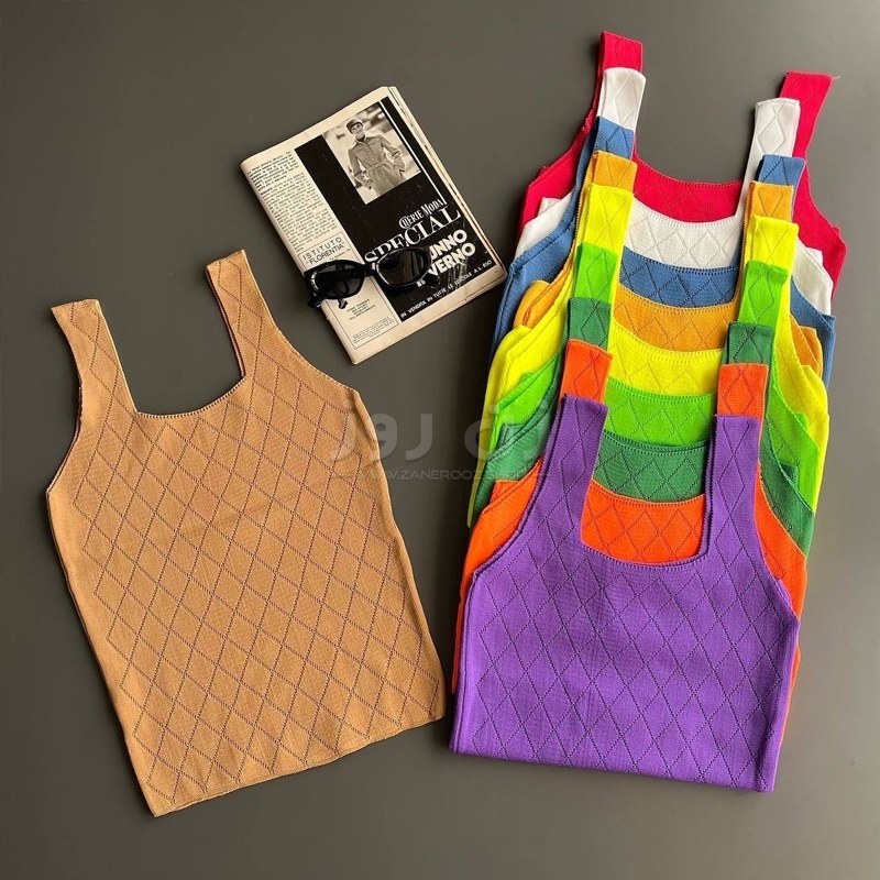 تاپ زنانه بافت ترک طرح لوزی درشت 3 تاپ زنانه بافت ترک طرح لوزی درشت - Image 3