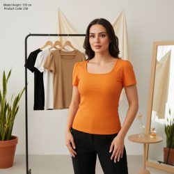 تیشرت زنانه یقه گرد آستین فرشته ای فانریپ