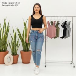 کراپ کبریتی مدل هفتی آستین حلقه چیندار