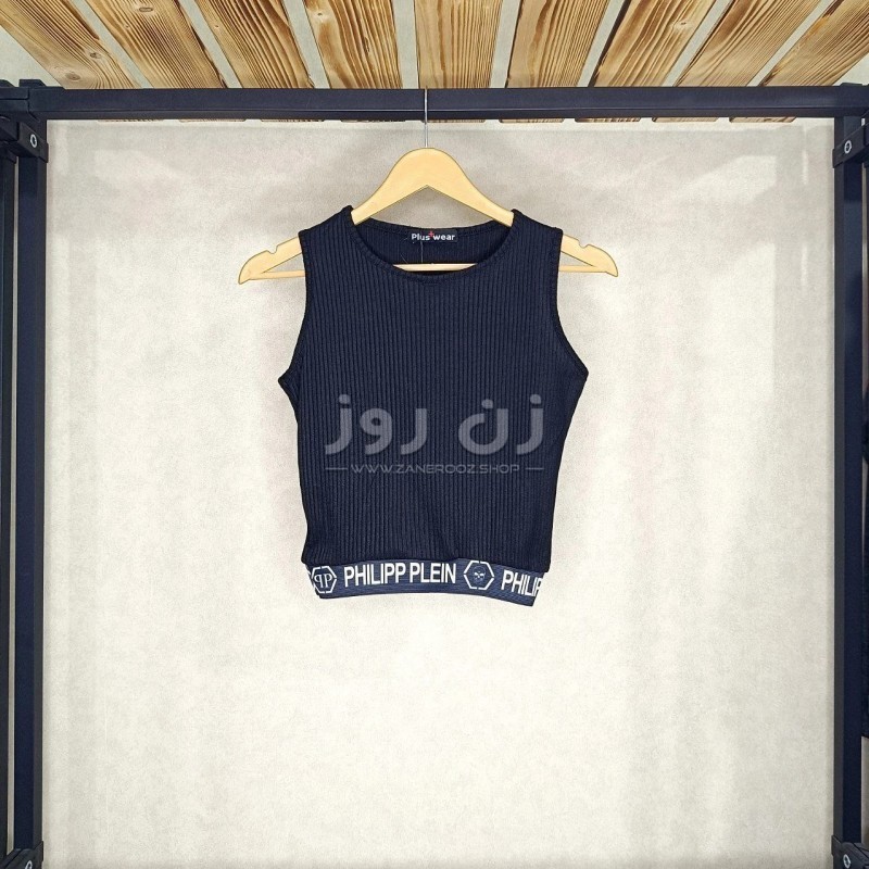 کراپ بدون آستین کمر کش چاپی 2 کراپ بدون آستین کمر کش چاپی - Image 2