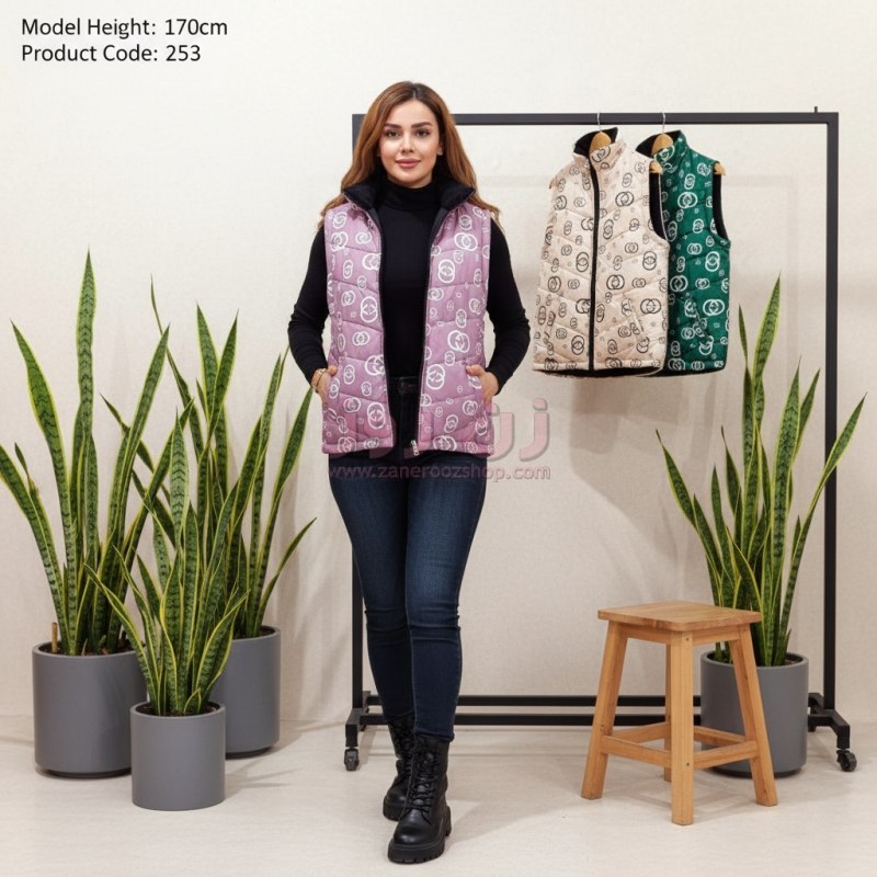 پافر زنانه طرح شنل رنگ کالباسی 1 پافر زنانه طرح شنل رنگ کالباسی