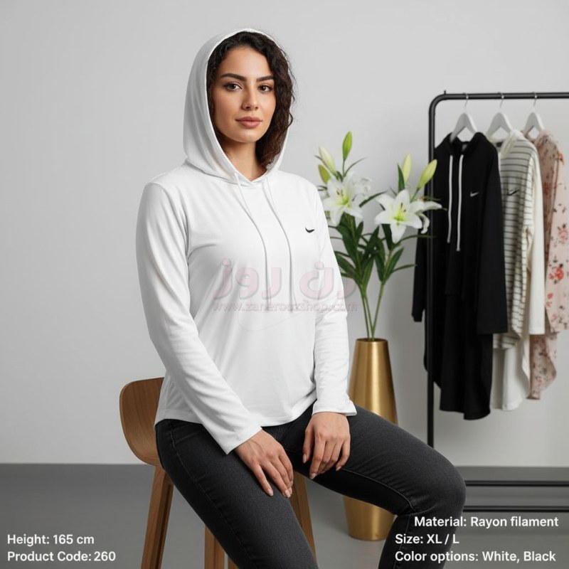 بلوز زنانه ورزشی آستین بلند کلاه دار نایکی (nike) 3 بلوز زنانه ورزشی آستین بلند کلاه دار نایکی (nike) - Image 3