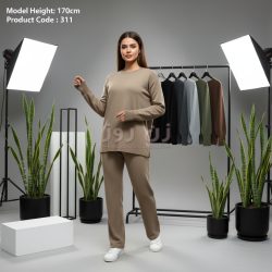 ست بلوز و شلوار زنانه زمستانه فینگردار