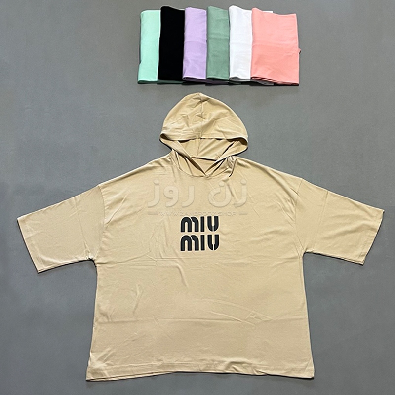 تیشرت باکسی کلاهدار میومیو (miu miu) 2 تیشرت باکسی کلاهدار میومیو (miu miu) - Image 2