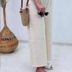 شلوار بگ نچرال زنانه نخ لنین