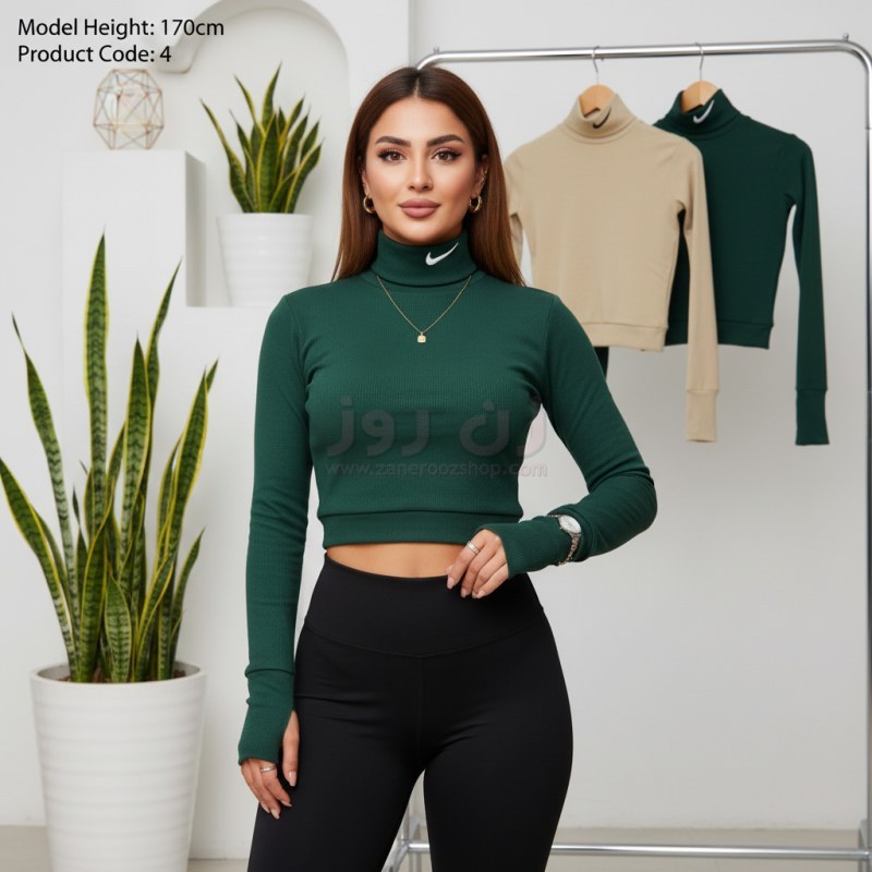 کراپ زنانه یقه اسکی نایک (Nike) فینگردار 1 کراپ زنانه یقه اسکی نایک (Nike) فینگردار