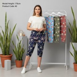 شلوارک گیاهی زنانه تمام چاپ طرح گل