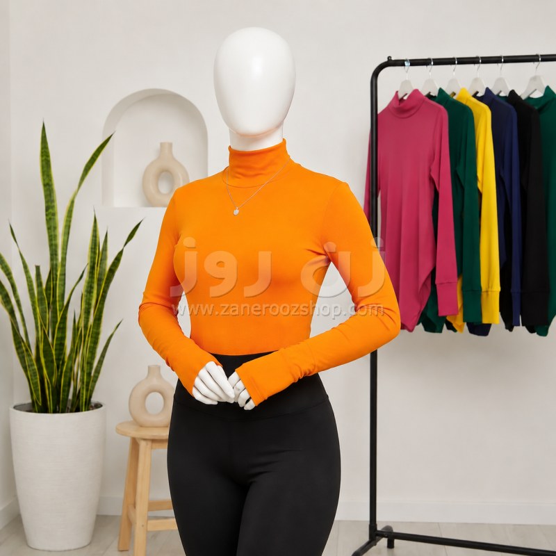 بادی آستین بلند زنانه یقه اسکی فینگردار 11 بادی آستین بلند زنانه یقه اسکی فینگردار - Image 11