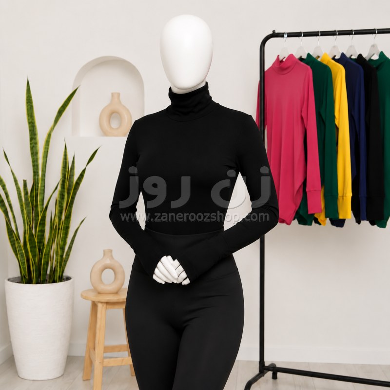 بادی آستین بلند زنانه یقه اسکی فینگردار 13 بادی آستین بلند زنانه یقه اسکی فینگردار - Image 13
