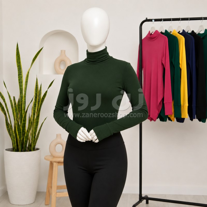 بادی آستین بلند زنانه یقه اسکی فینگردار 10 بادی آستین بلند زنانه یقه اسکی فینگردار - Image 10