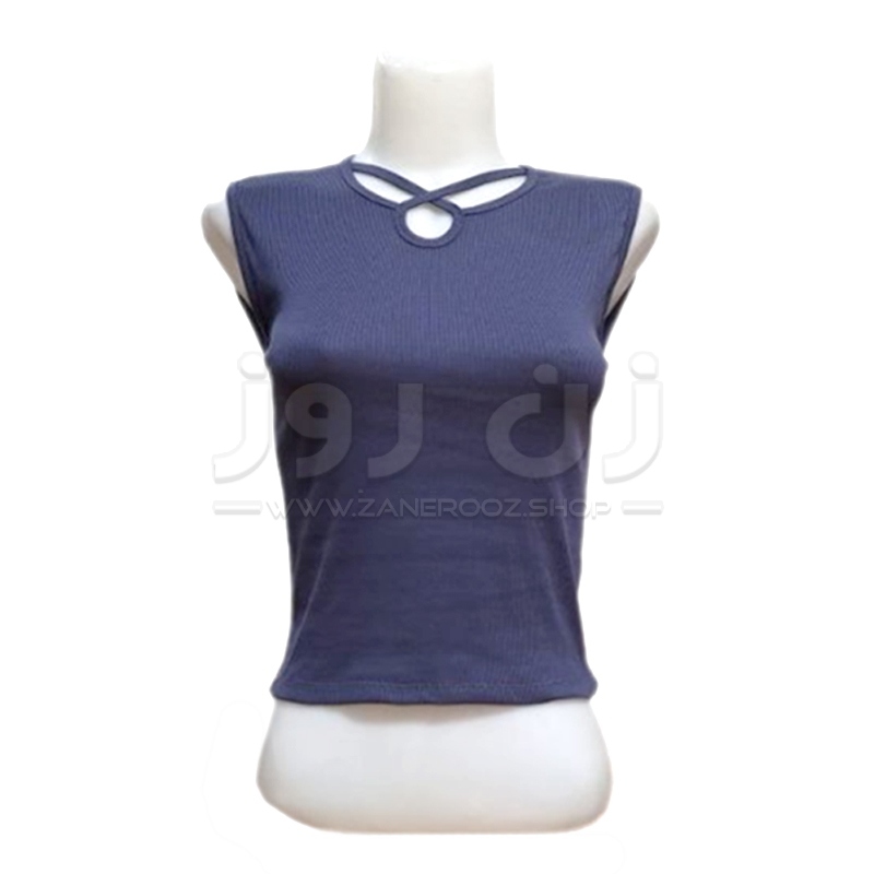 تاپ زنانه یقه ضربدری بدون آستین 3 تاپ زنانه یقه ضربدری بدون آستین - Image 3