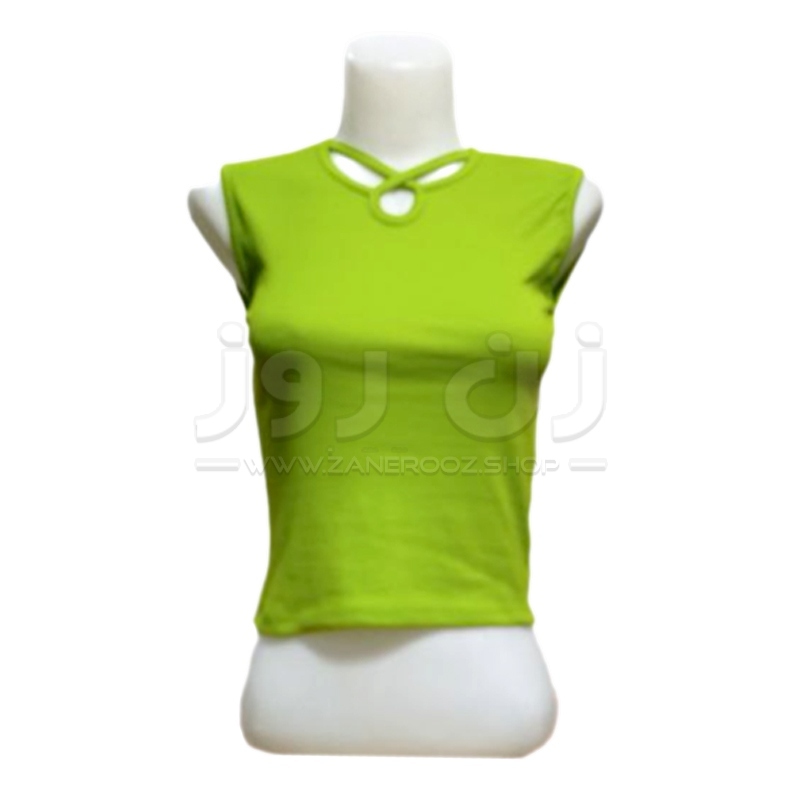 تاپ زنانه یقه ضربدری بدون آستین 4 تاپ زنانه یقه ضربدری بدون آستین - Image 4