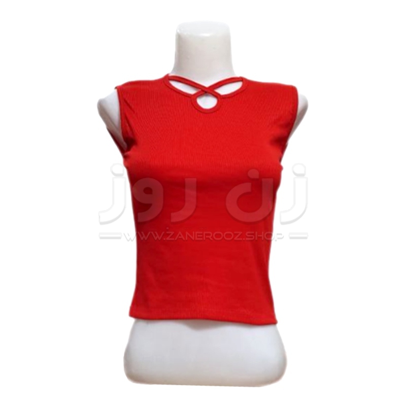 تاپ زنانه یقه ضربدری بدون آستین 5 تاپ زنانه یقه ضربدری بدون آستین - Image 5