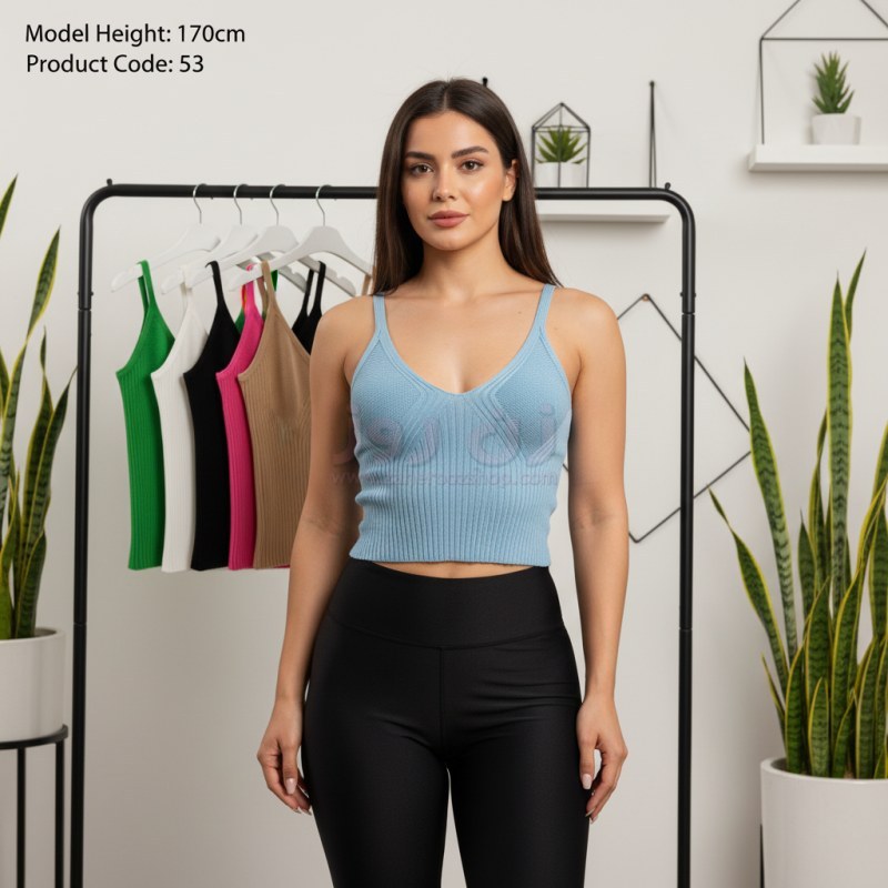 تاپ زنانه بندی بافت ترک 1 تاپ زنانه بندی بافت ترک