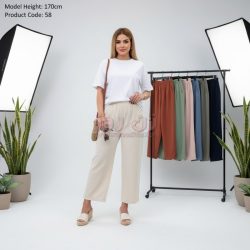 شلوار زنانه نچرال مام استایل دمپا پاکتی