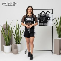 ست تاپ شورت 3تیکه توری نایک