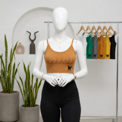 نیم تنه زنانه اسپرت نخی کبریتی طرح پروانه