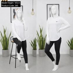 بلوز زنانه ورزشی آستین بلند کلاه دار نایکی (nike)
