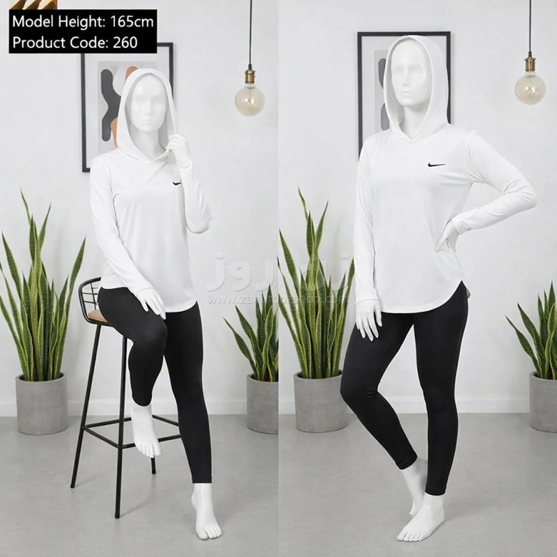 بلوز زنانه ورزشی آستین بلند کلاه دار نایکی (nike) 1 بلوز زنانه ورزشی آستین بلند کلاه دار نایکی (nike)