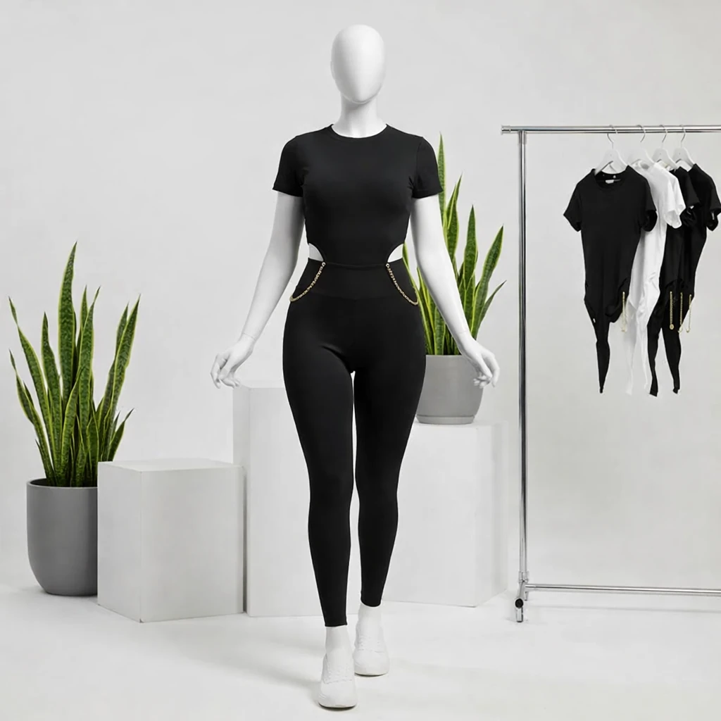 بادی زنانه یقه گرد کبریتی زنجیردار (مدل فانریپ) 4 بادی زنانه یقه گرد کبریتی زنجیردار (مدل فانریپ) - Image 4