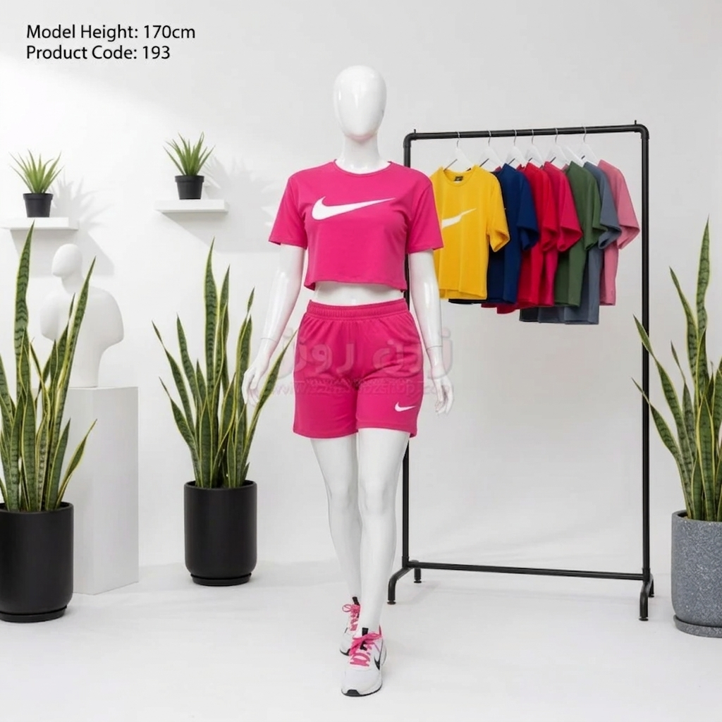 ست کراپ و شورتک طرح نایک (Nike) 1 ست کراپ و شورتک طرح نایک (Nike)