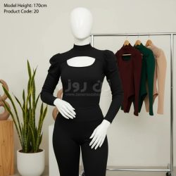 بادی زنانه آستین عروسکی سینه باز