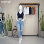 کراپ یقه کوبایی بدون آستین