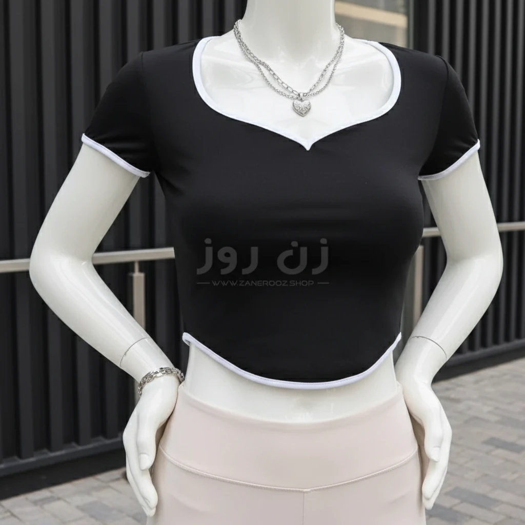کراپ یقه دلبری نواردوزی شده فانریپ 5 کراپ یقه دلبری نواردوزی شده فانریپ - Image 5