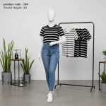 تیشرت زنانه راه راه یقه گرد فانریپ کبریتی
