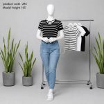 تیشرت زنانه یقه ضربدری راه راه فانریپ
