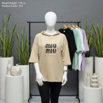 تیشرت باکسی کلاهدار میومیو (miu miu)